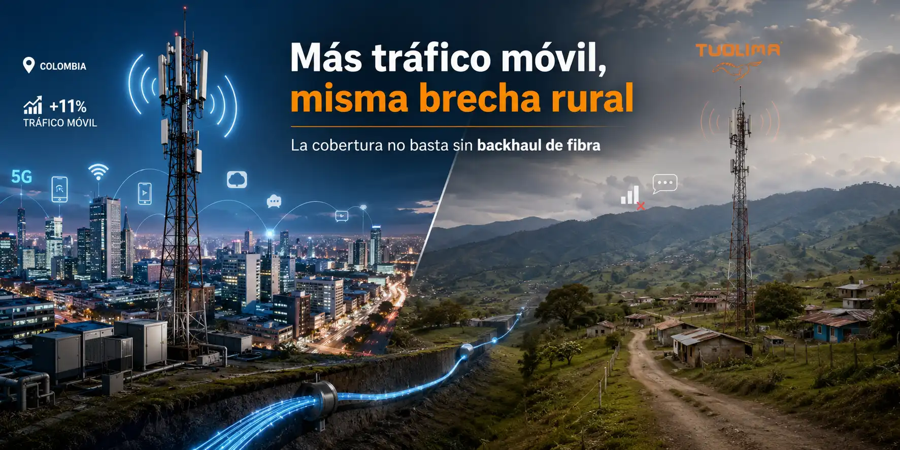 Más datos móviles, más presión: por qué Colombia necesita redes de fibra rural más sólidas 1